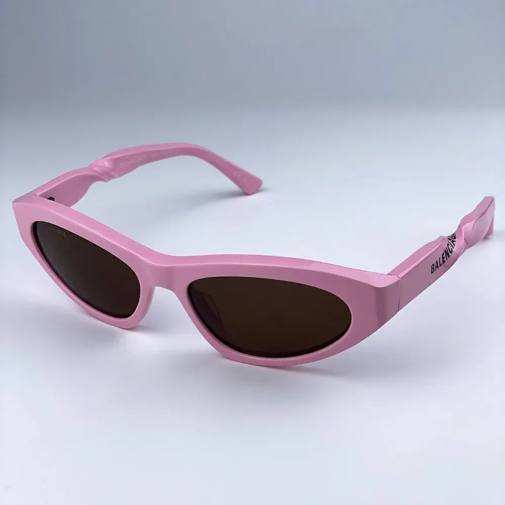 SALE! NEW Balenciaga BB0207S 004 Pink Brown Cat Eye Unisex Sunglasses